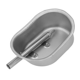 Automatic Drinking Water Bowl Stainless Steel Livestock Water Feeder Trough for Pig Goat Sheep Dog Cattle Medium Elliptical, Size: Approx. 13 X 10.5cm / 5.12 X 4.13in