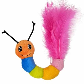 Nobby Plush Caterpillar with Feather, with Catnip 15 cm