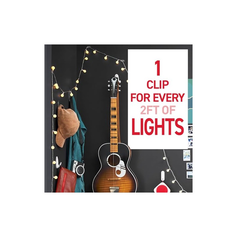 Command - Miniclips transparentes para luz, 45 clips, 54 tiras