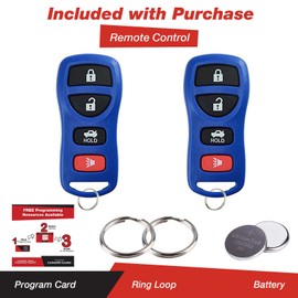 2 keylessoption Replacement 4 Botón Keyless Entry Remote Control Key Fob