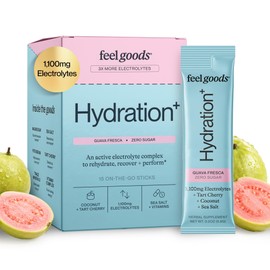 Feel Goods- Hydration Hero, 1000 mg de electrolitos en polvo, sin azúcar, magnesio, agua de coco orgánica, L-teanina                                  