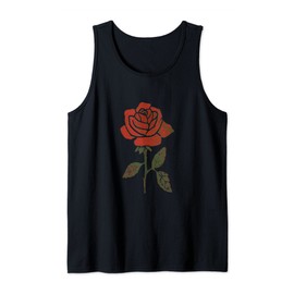 Vintage Flower Red Retro Floral Cute Flower Tank Top