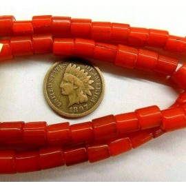 White Heart Sunset Red African Trade Beads  White Heart 677 6mm   Hudson Bay