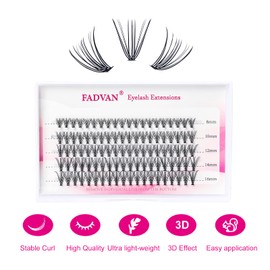 Lash Clusters 20 Roots Grafting Eyelash Clusters 0.07 D Curl 8/10/12/14/16mm Mix Length Individual Lashes Melt Flare DIY Eyelash Extension Lash Cluster Extensions (20 Roots-0.07-D, 8-16mm Mixed Tray)
