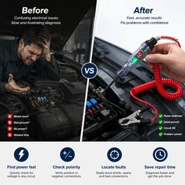 Digital Automotive Circuit Tester for 6V 12V 24V Vehicles – LED Probe Test Pen for Car & Truck Repair