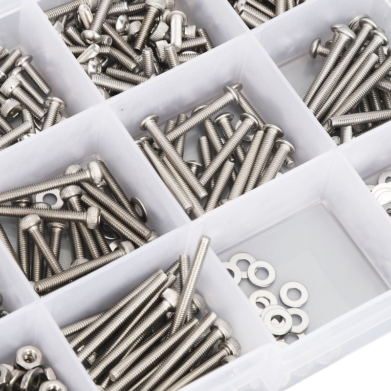 840Pcs Bolts Nuts Assortment Kit Metric M2.5 Assorted Cap Hex