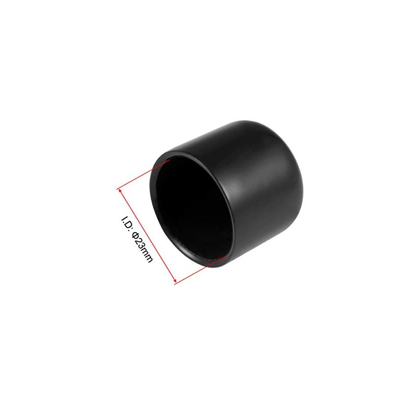 sourcing map 25pcs Rubber End Caps 23mm ID Vinyl Round