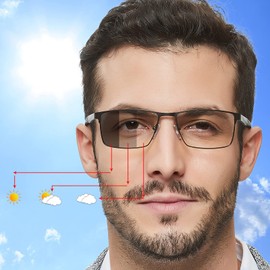 OCCI CHIARI Men’s Photochromic Blue Light Blocking Glasses Driving sunglasses UV Protection Outdoor Fishing Running Computer Eyewear (Grey)