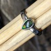 Genuine Chalama Black Opal 925 Solid Sterling Silver Engagement Ring