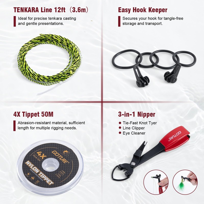 Goture Tenkara Fishing Rod Kit with Rod Tube, Telescopic Fly