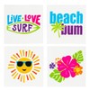 Summer Temporary Tattoos - Sun, Beach, Tropical Flowers Party Favors