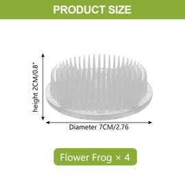 MUXHEL 6 Pcs Flower Frog Pin Holder with 3 Suckers, 2.76" Clear Plastic Floral Frog, Kenzan Frog Flower Arrangement Holder for Flower Craft, Plant Fixation and Decoration