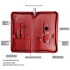 Case"Pan" red Empty Genuine Leather. to fit with Nail Scissors,