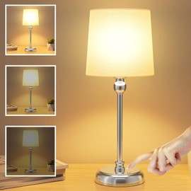 Cordless Table Lamp, Portable LED Desk Lamp, 6000mAh Rechargeable Battery Powered Night Light, Stepless Dimmable Touch Lamp for Bedside, Bedroom, Dining Room, Bar, Camping, Balcony, LED Bulb Included