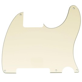 Musiclily 5 Holes PVC Guitar Pickguard Scratch Plate Pick Guard Custom for Fender US/Mexico Telecaster Esquire ESQ Tele TL Style Guitar , 3Ply Cream