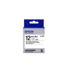 Epson LK-4WBN - Label-Making Tapes (Black on White, LabelWorks LW-1000P LabelWorks LW-300 LabelWorks LW-400 LabelWorks LW-400VP LabelWorks LW-600P, Box, 1.2 cm, 9 m)