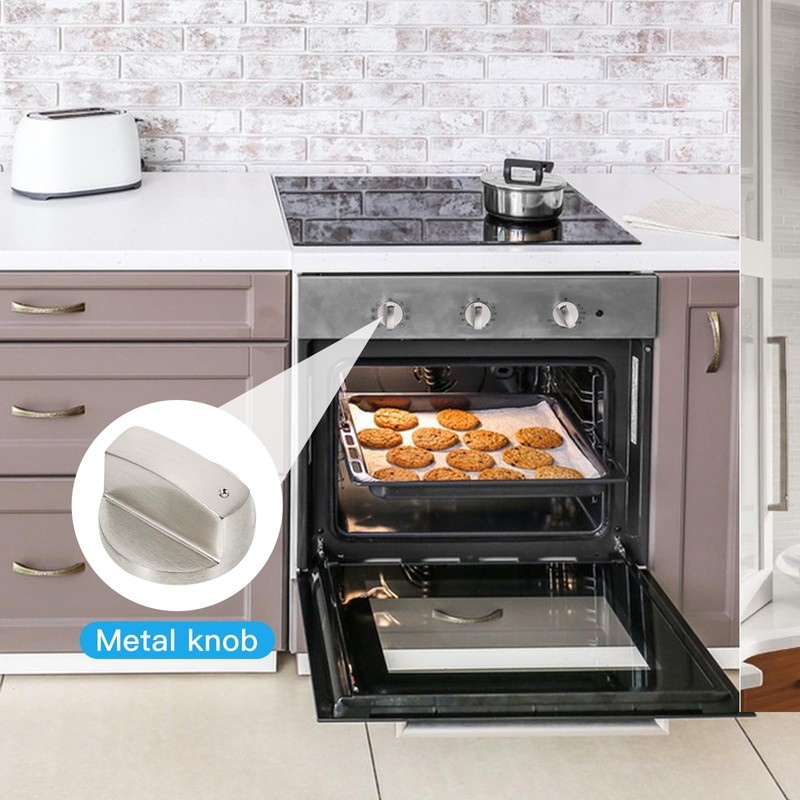 Xrten Pack of 4 6 mm Gas Hob Knobs, Gas