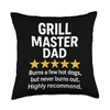 Grill Master Dad Funny BBQ Review Meme Throw Pillow
