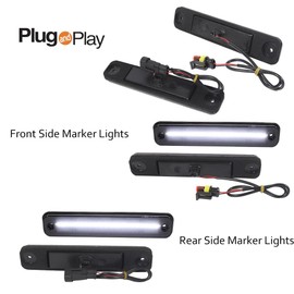 KENRTIR Full White LED Side Marker Lights Compatible With Hummer H2 2003 2004 2005 2006 2007 2008 2009 H2 Front & Rear Sidemarker Fender Lamps