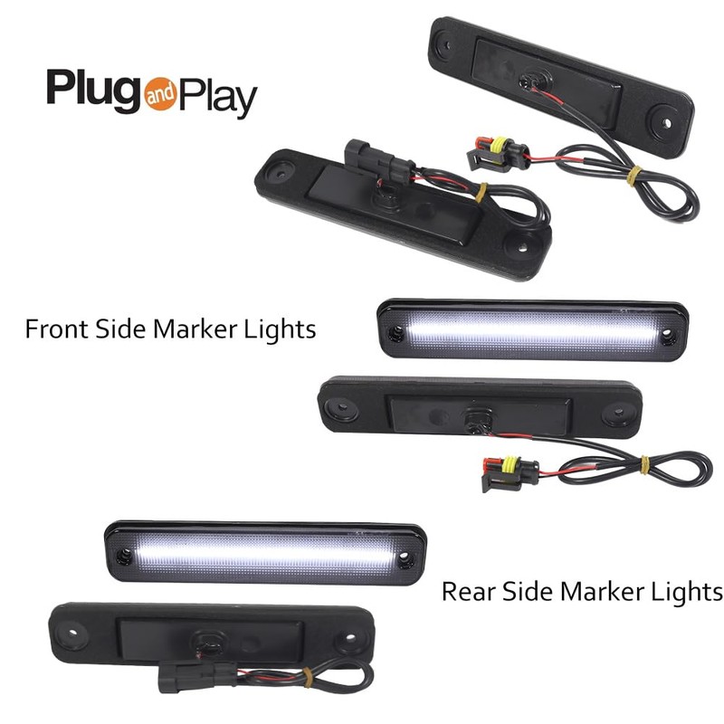 KENRTIR Full White LED Side Marker Lights Compatible With Hummer