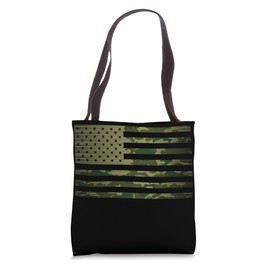 Veteran Camo American Flag USA Military Tactical Camouflage Tote Bag