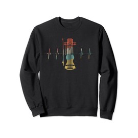 Sarangi Player Heartbeat Retro ECG EKG Sweatshirt