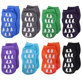 Baby Non-Slip Socks Stopper Socks Children 8 Pairs Non-Slip Grip Ankle Socks for Toddler Infant Newborn 12-36 Months Girls or Boys, Couleur