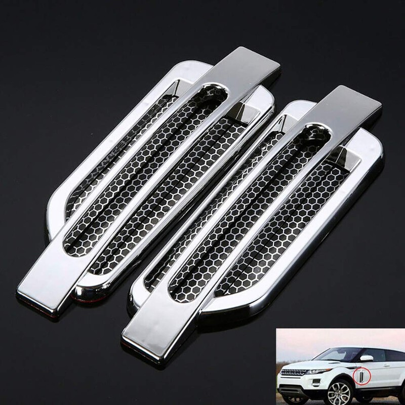 Maso Car Fender Vent Hood, Chrome Silver Car Bonnet Air