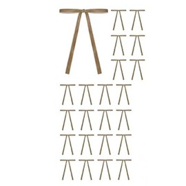 24 Pcs Velvet Christmas Tree Bows Door Garland Decor Vintage Wreath Bow Rustic Vintage Wedding Velvet Ribbon Gift Bows for Tree Wreath Garland Home Decor Indoor Outdoor Decorations (Khaki, One Size)