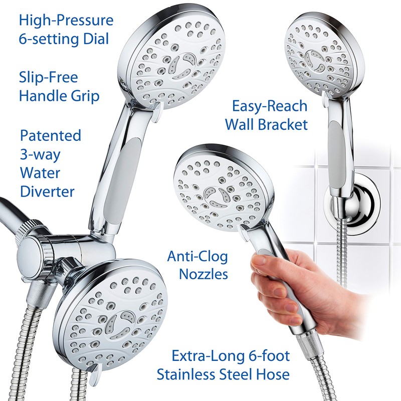 AquaSpa High Pressure 48-mode Luxury 3-way Combo – Dual Rain