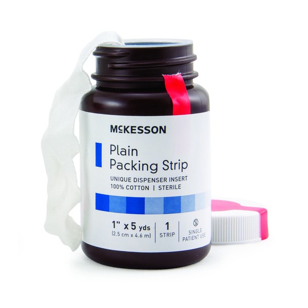 McKesson Performance Plus Plain Packing Strip 1"X5Yards Sterile Latex Free - Model 61-59320