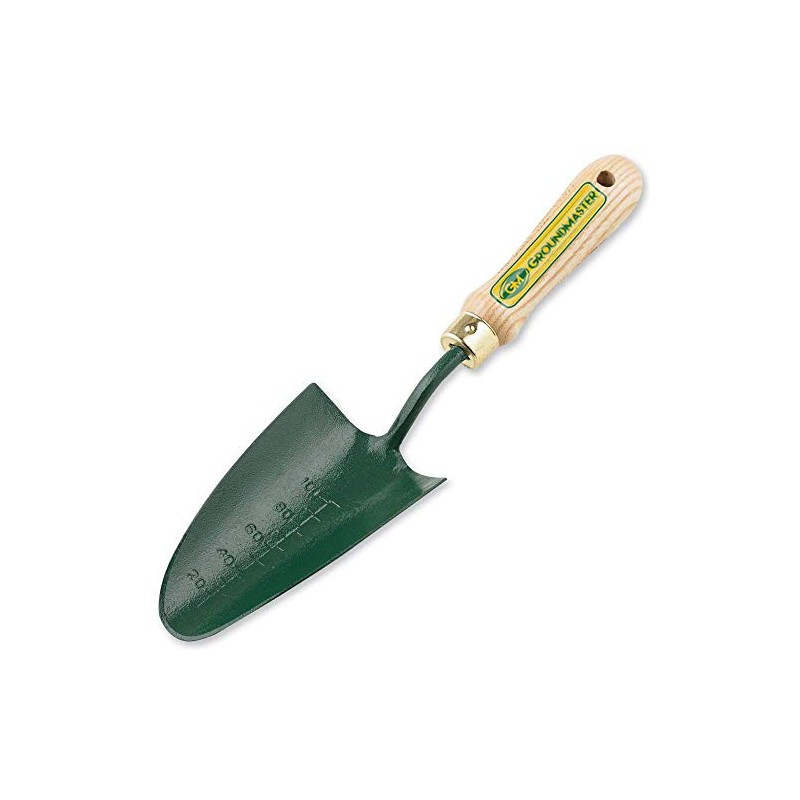 GroundMaster Forged Hand Trowel - Wood Handle Steel Blade Versatile
