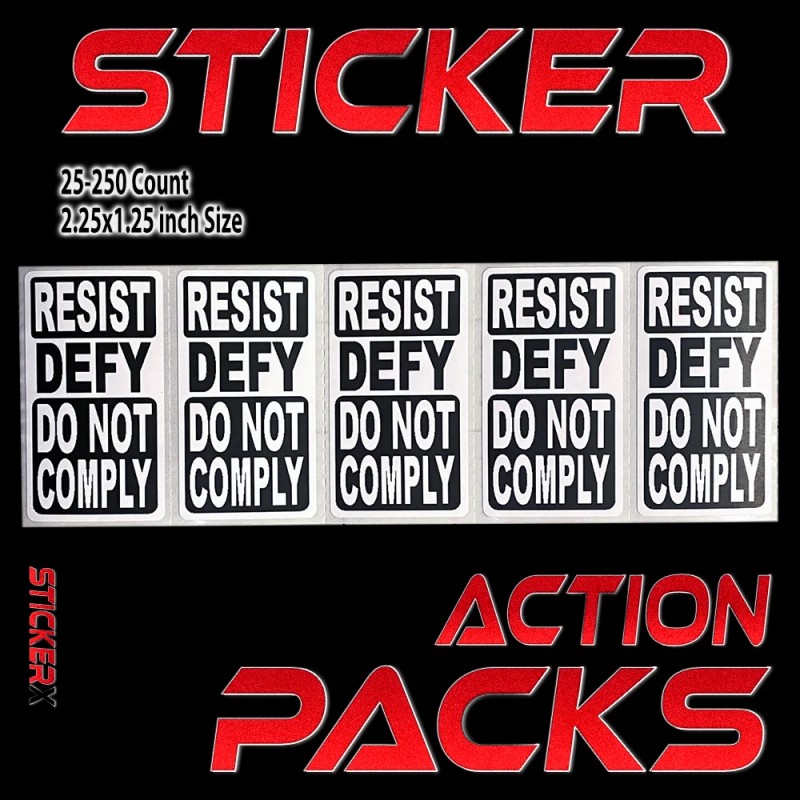 StickerX RESIST DEFY DO NOT COMPLY Sticker - PROTEST FREEDOM