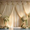 10ft x 8ft Wrinkle Free Beige Backdrop Curtains for Parties,