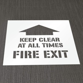 Keep Clear at All Times Fire Exit Stencil 24" Aisles and Walkways Marking .060 Thick Easy to Clean One Piece USA Made Reusable Template for Warehouses Grocery and Retail Stores by Marketing Holders