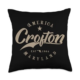 Souvenir Crofton - Maryland by Akesh Crofton MD | Maryland Throw Pillow, 18x18, Multicolor