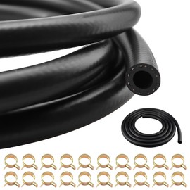 Petrol Hose Kit 3 Metre Fuel Hose 6 mm Inner Diameter Diesel Hose Oil Hose Fuel Line with 20 Pieces Hose Clips for Car Motorcycle Tractor