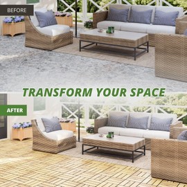 BEEFURNI Acacia Interlocking Deck Tiles (12"x 12" 10 PCS), Wood Deck Tiles Interlocking Outdoor All Weather, Patio Flooring for Indoor Outdoor use, 1 Year Warranty (Natural Wood Color)