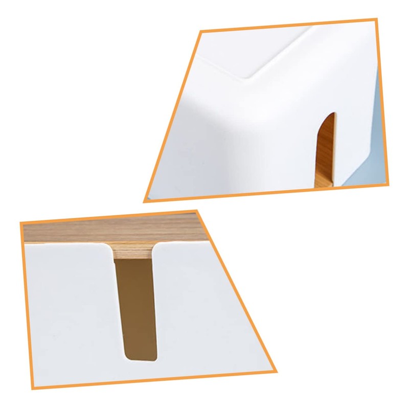 Angoily Bamboo Lid Power Charging Data Cable Storage Box Cable