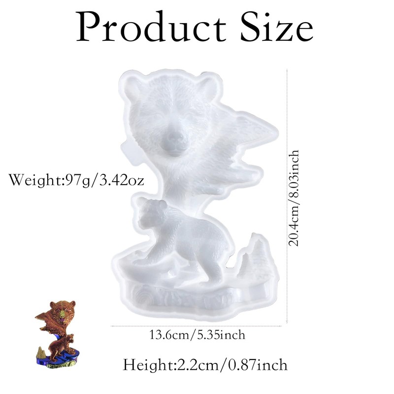 XYQHOAC Large Bear Silicone Mold Wall Hanging Resin Mold 3D