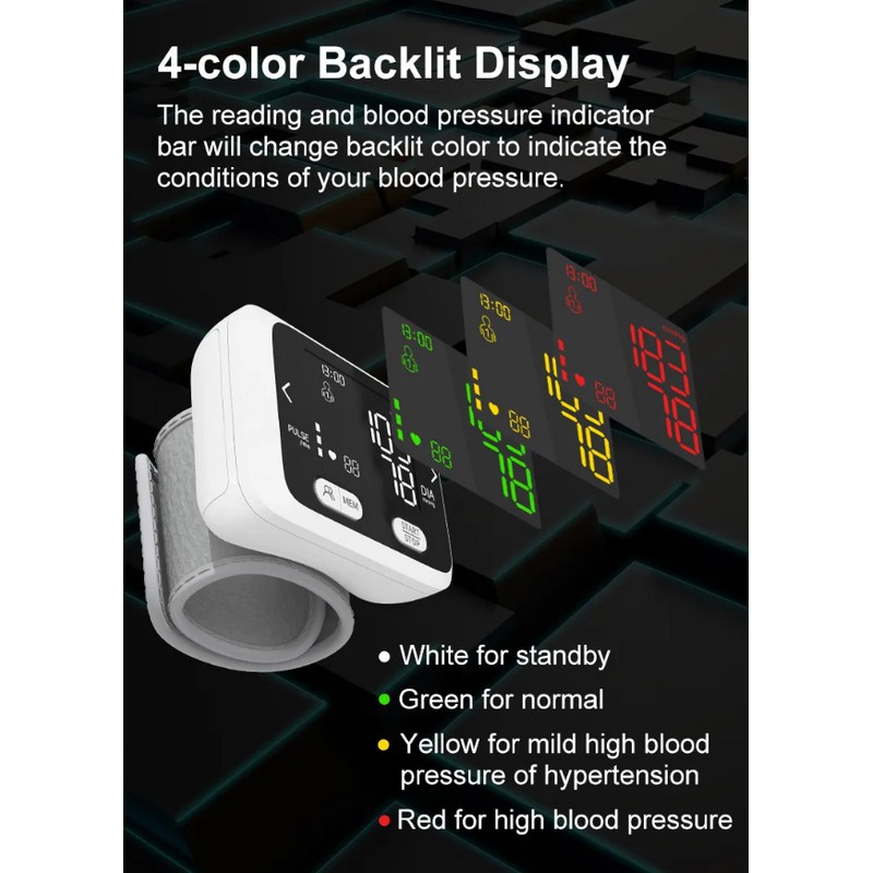Baymed Automatic Wrist Blood Pressure Monitor Home Use/Gift