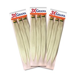 REALISTIC - Multi Pack Deals! Pre-stretched X-Pression 3X Ghana Braids unfolded 50" 100% Kanekalon Easy to Braid Itch Free (3-PACK, L613) E613XG5-L6133