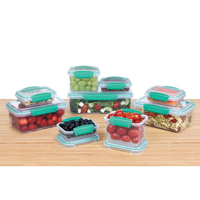 Sistema 18-Piece Food Storage Containers with Lids for Lunch, Meal