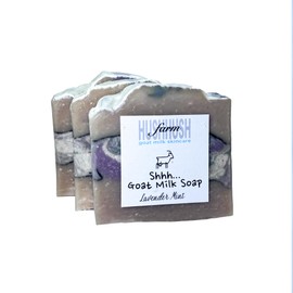 HushHush Farm – Goat Milk Soap Bar for Face & Body | Lavender Mint Soap with Essential Oils & Synthetic Fragrances | Moisturizing Vitamin-Rich Skincare – Lavender Mint 3 Pack