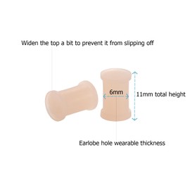 NewkeepsR Silicone 2G(6mm) Hider Flesh Skin Tone Double Flared Plug for Ear Lobe Piercing-Light Peach Color