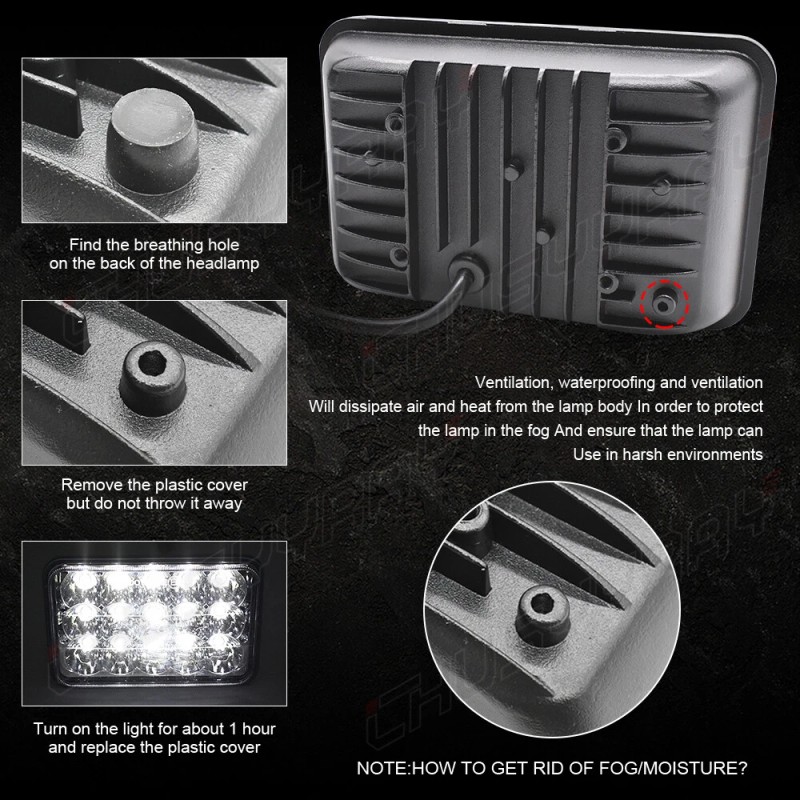 CHUSYYRAY 4PCS 4x6'' LED Headlights Hi/Lo Beam For Freightliner 1988-2010