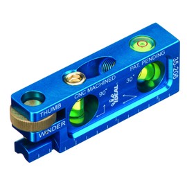 IDEAL Electrical 35-206 Nivel de electricista CNC nivel de aluminio mecanizado con 2 viales acrílicos, mandíbula magnética, enrollador de pulgar, azul