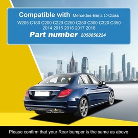 Goholy Car Rear Bumper Tow Hook Cover Compatible with Mercedes-Benz C-Class W205 C180 C200 C220 C250 C280 C300 C320 C350 2014 2015 2016 2017 2018 Trailer Cover Cap 2058850224 Small Lid Towing Eye Cap