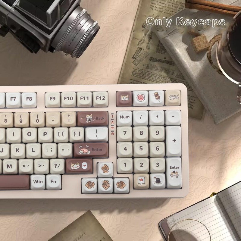 AKepopery Sushi Cat Theme PBT Keycaps MOA Profile Key Caps