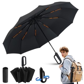 Lemonsea Paraguas Plegable Automático, Paraguas de Bolsillo Reforzado con Hebilla de Anillo, Sombrillas para Lluvia con 10 Varillas, Sombrilla UV Proteccion 50 Para Hombres y Mujeres